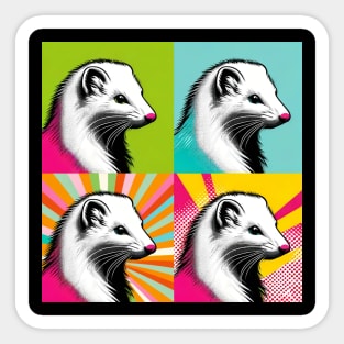 Pop Art Ermine - Sleek Winter Wildlife Sticker